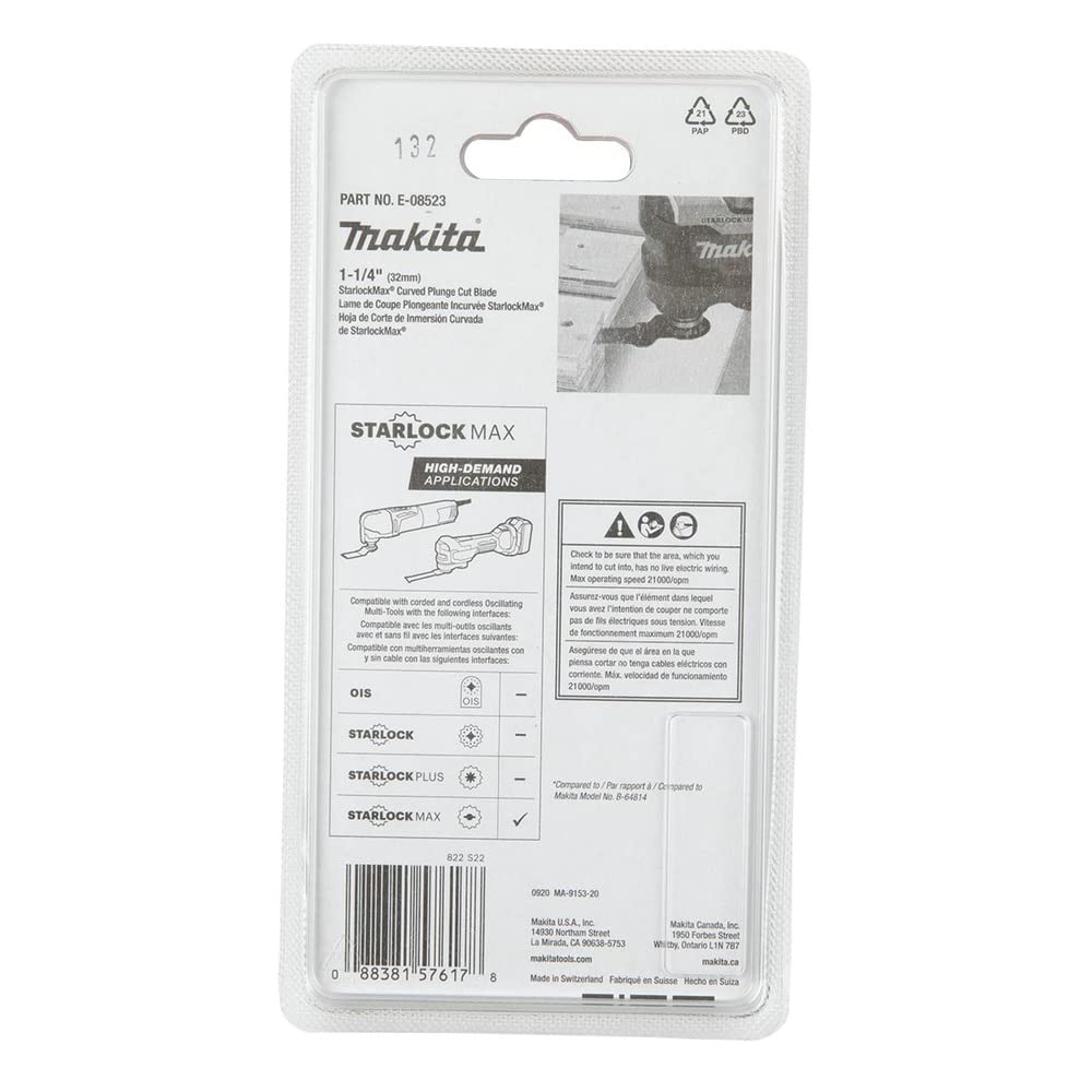 1009-makita-e-08523-starlockmax-oscillating-multi-tool-1-1-4-bi-metal-curved-plunge-cut-blade-4.jpg Makita E-08523 StarlockMax® Oscillating Multi-Tool 1-1/4" Bi-Metal Curved Plunge Cut Blade
