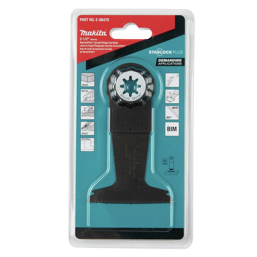 Makita E-08470 StarlockPlus® Oscillating Multi-Tool 2-1/2" Bi-Metal Curved Plunge Cut Blade