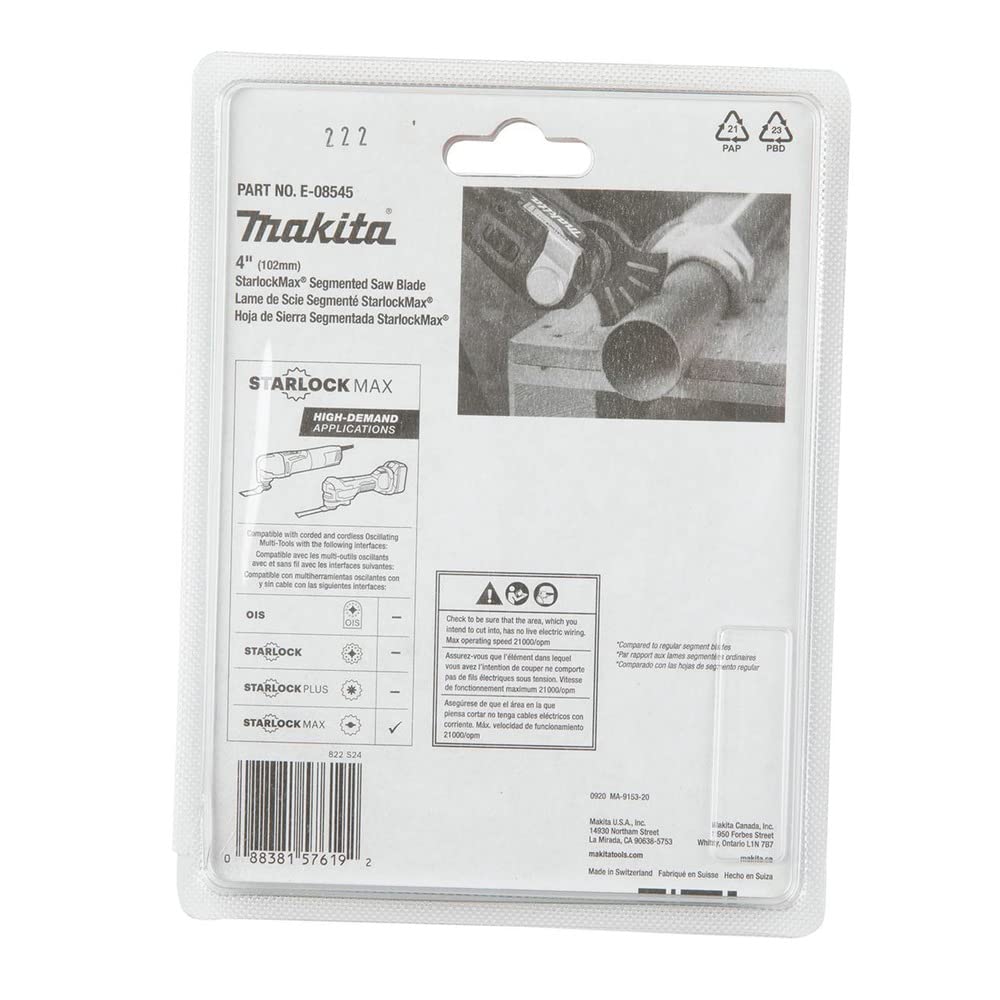 1022-makita-e-08545-starlockmax-oscillating-multi-tool-4-bi-metal-segmented-saw-blade-4.jpg Makita E-08545 StarlockMax® Oscillating Multi-Tool 4" Bi-Metal Segmented Saw Blade