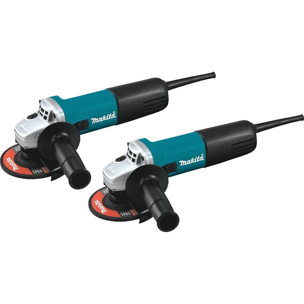 Makita 9557NB2 4-1/2" Angle Grinder, with AC/DC Switch (2 Pack)