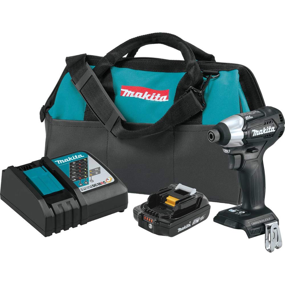 Makita XDT15R1B 18V LXT Lithium-Ion Sub-Compact Brushless Cordless Impact Driver Kit (2.0Ah)