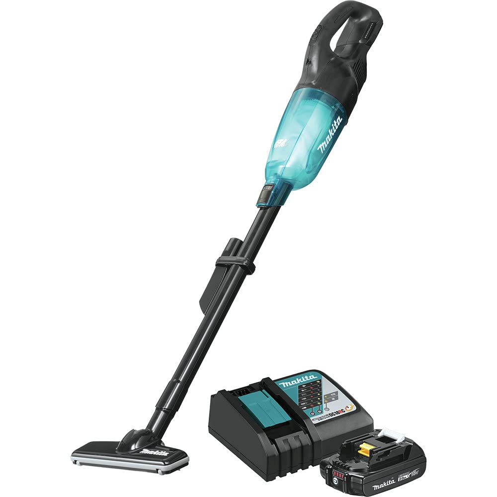 Makita XLC03R1BX4 18V LXT® Lithium-ion Compact Brushless Cordless Vacuum Kit, Trigger w/Lock (2.0Ah)