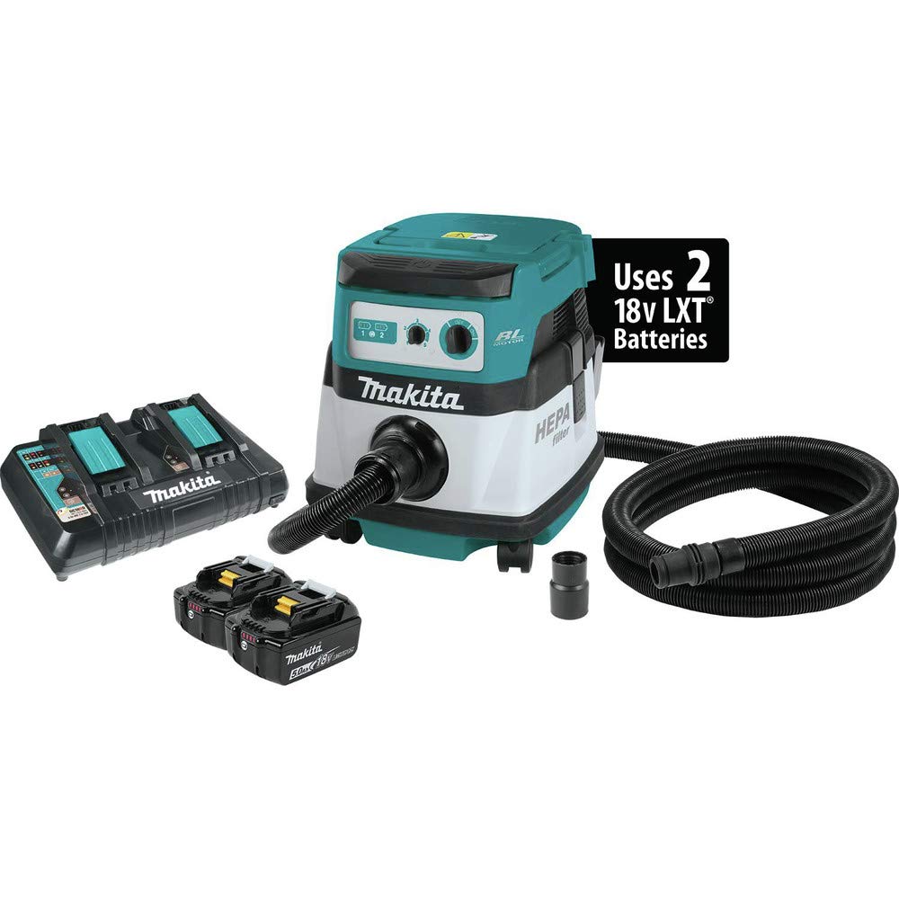 Makita XCV07PTX 18V x2 LXT BL 2.1 gallon Hepa Dust Extractor Kit