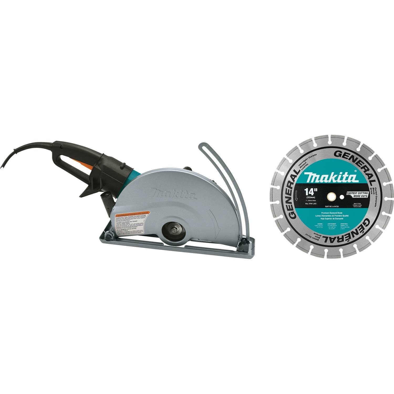 Makita 4114X 14" SJS™ Electric Angle Cutter, with 14" Diamond Blade