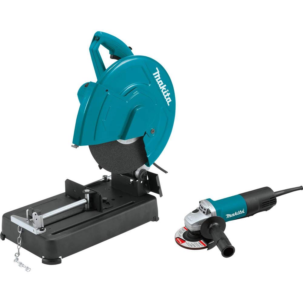 Makita LW1401X2 14" Cut-Off Saw with 4-1/2" Paddle Switch Angle Grinder