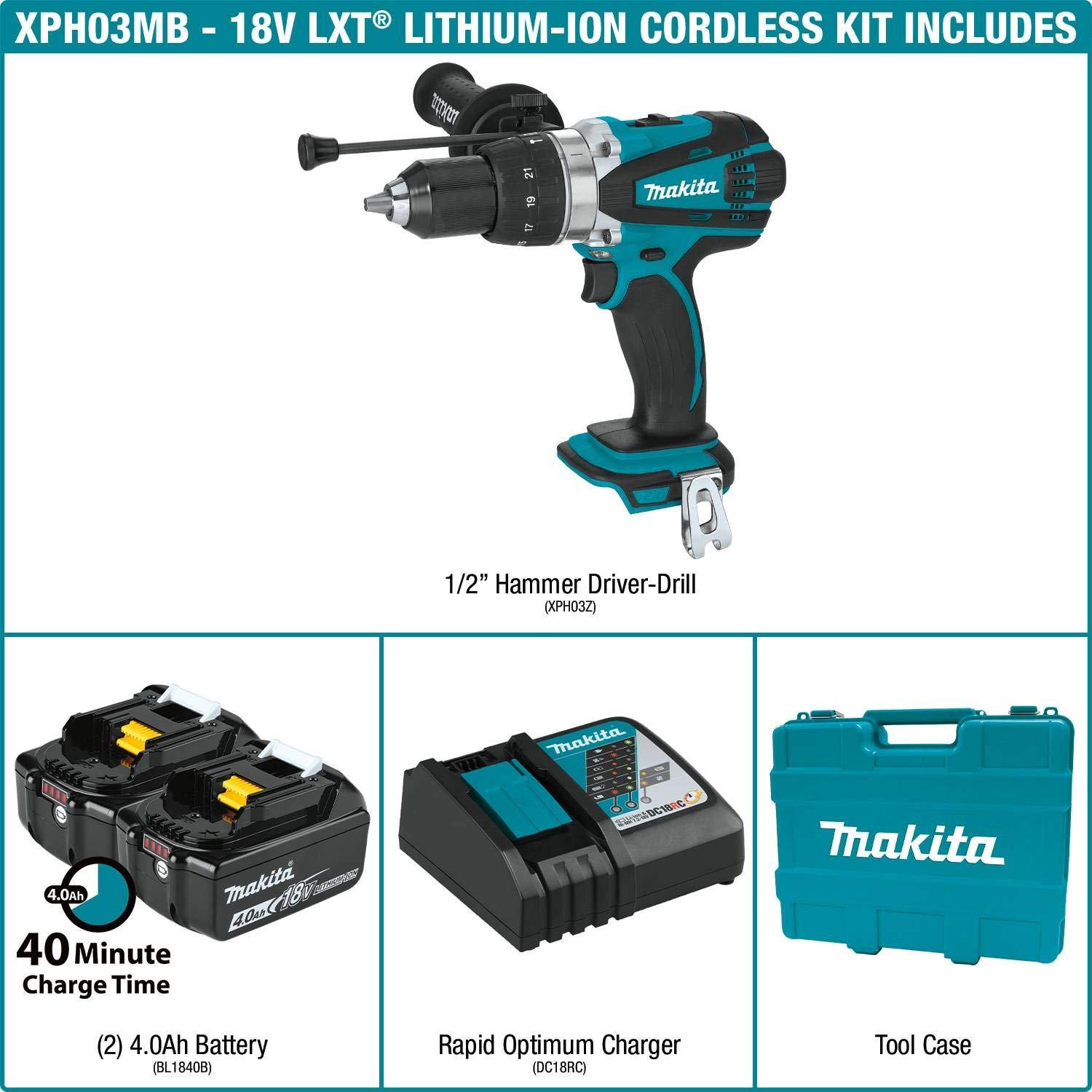 1474-makita-xph03mb-18v-lxt-lithium-ion-cordless-1-2-hammer-driver-drill-kit-4.0ah-3.jpg Makita XPH03MB 18V LXT® Lithium-Ion Cordless 1/2" Hammer Driver-Drill Kit (4.0Ah)