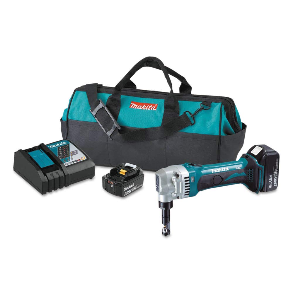 Makita XNJ01T 18V LXT Lithium-Ion Cordless 16 Gauge Nibbler Kit (5.0Ah),