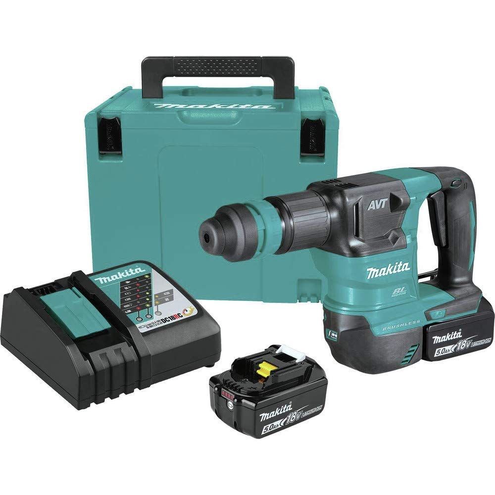 Makita XKH01TJ 18V LXT® Lithium-Ion Brushless Cordless AVT® Power Scraper Kit, accepts SDS-PLUS (5.0Ah)