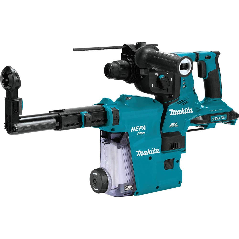 Makita XRH10ZW 18V X2 LXT® (36V) Brushless Cordless 1-1/8" AVT® Rotary Hammer, accepts SDS-PLUS bits w/Extractor, AFT®, AWS™ Capable, Tool Only