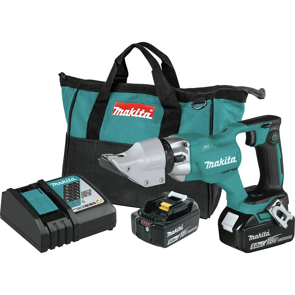 Makita XSJ03T 18V LXT® Lithium-Ion Brushless Cordless 14 Gauge Straight Shear Kit (5.0Ah)