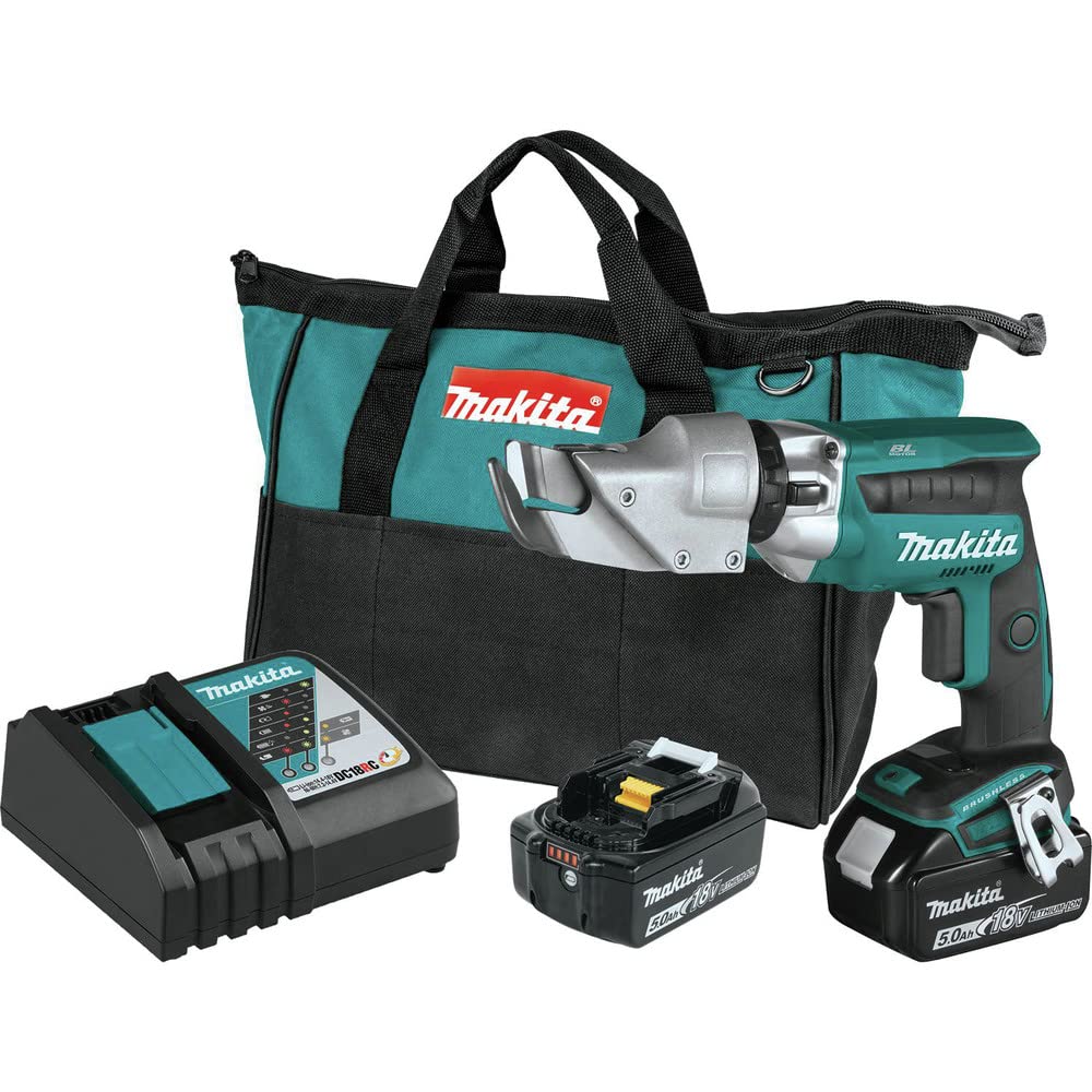Makita XSJ04T 18V LXT® Lithium-Ion Brushless Cordless 18 Gauge Offset Shear Kit (5.0Ah)