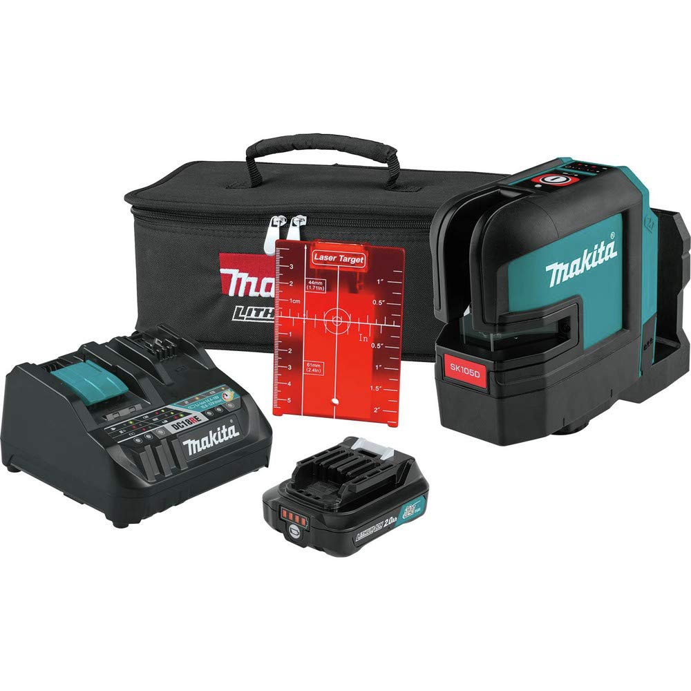 Makita SK105DNAX 12V max CXT® Lithium-Ion Cordless Self-Leveling Cross-Line Red Beam Laser Kit (2.0Ah)