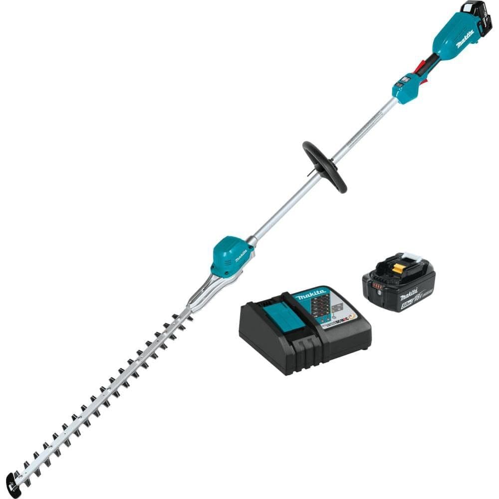 Makita XNU02T Lithium-Ion Brushless Cordless (5.0Ah) 18V LXT 24" Pole Hedge Trimmer Kit, Teal
