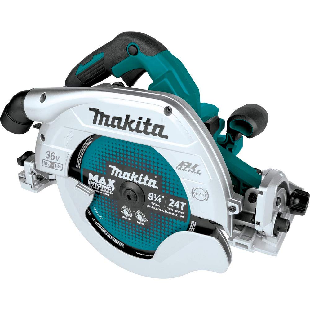 Makita XSH10Z 18V X2 LXT® Lithium-Ion (36V) Brushless Cordless 9-1/4” Circular Saw with Guide Rail Compatible Base, AWS™ Capable, Tool Only