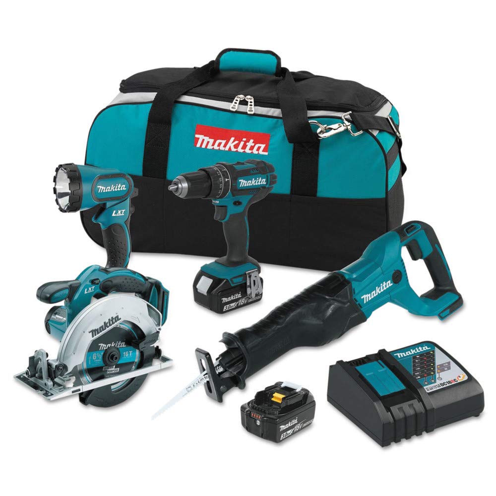 Makita XT442 18V LXT 3.0 Ah Lithium-Ion Cordless Combo Kit (4 Piece)
