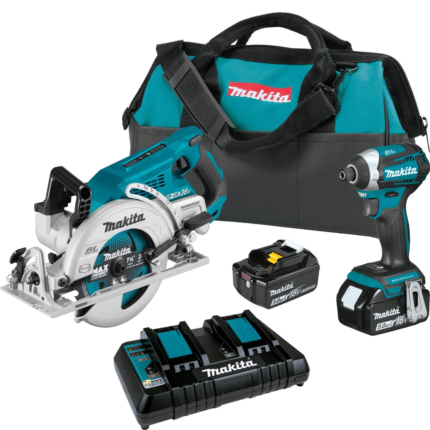 Makita XT295PT 18V LXT® Lithium-Ion Brushless Cordless 2-Pc. Combo Kit (5.0Ah)