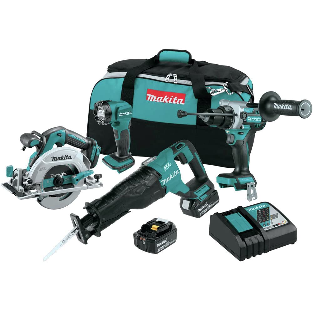 Makita XT454T 18V LXT® Lithium-Ion Brushless Cordless 4-Pc. Combo Kit (5.0Ah)