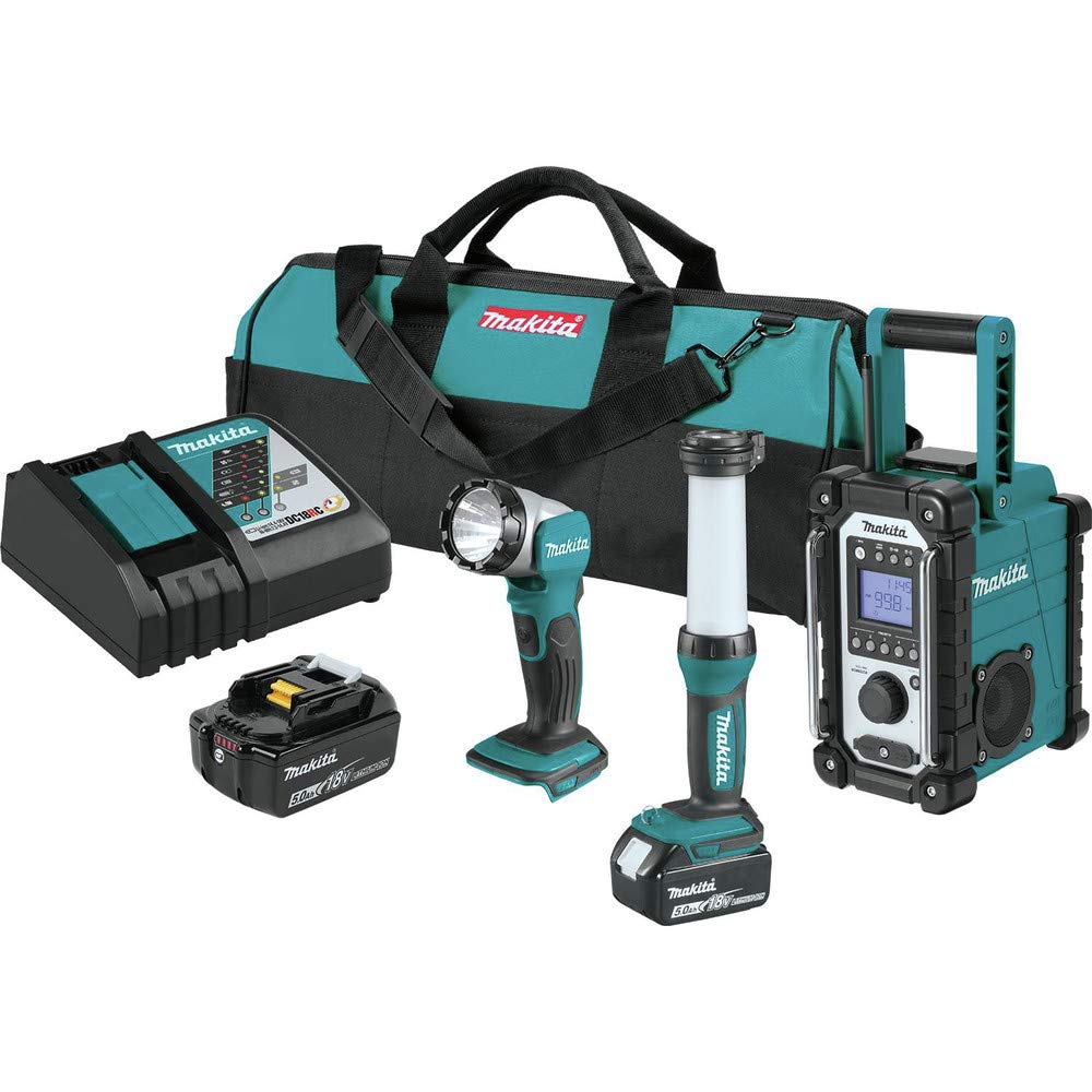 Makita XT338T 118V LXT Lithium-Ion Cordless Emergency Preparedness 3-Pc. Combo Kit (5.0Ah)