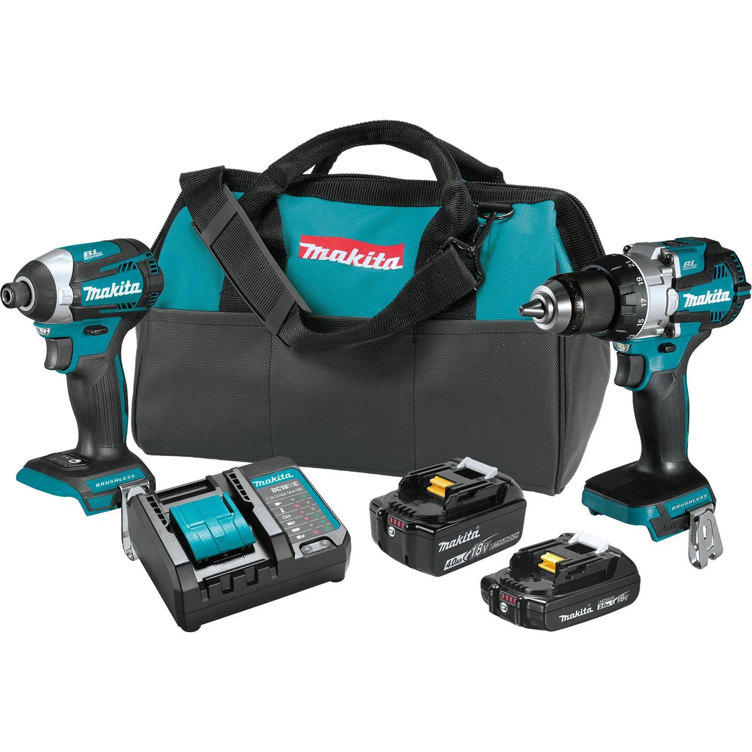Makita XT296SMR 18V LXT® Lithium-Ion Brushless Cordless 2-Pc. Combo Kit (2.0Ah/4.0Ah)