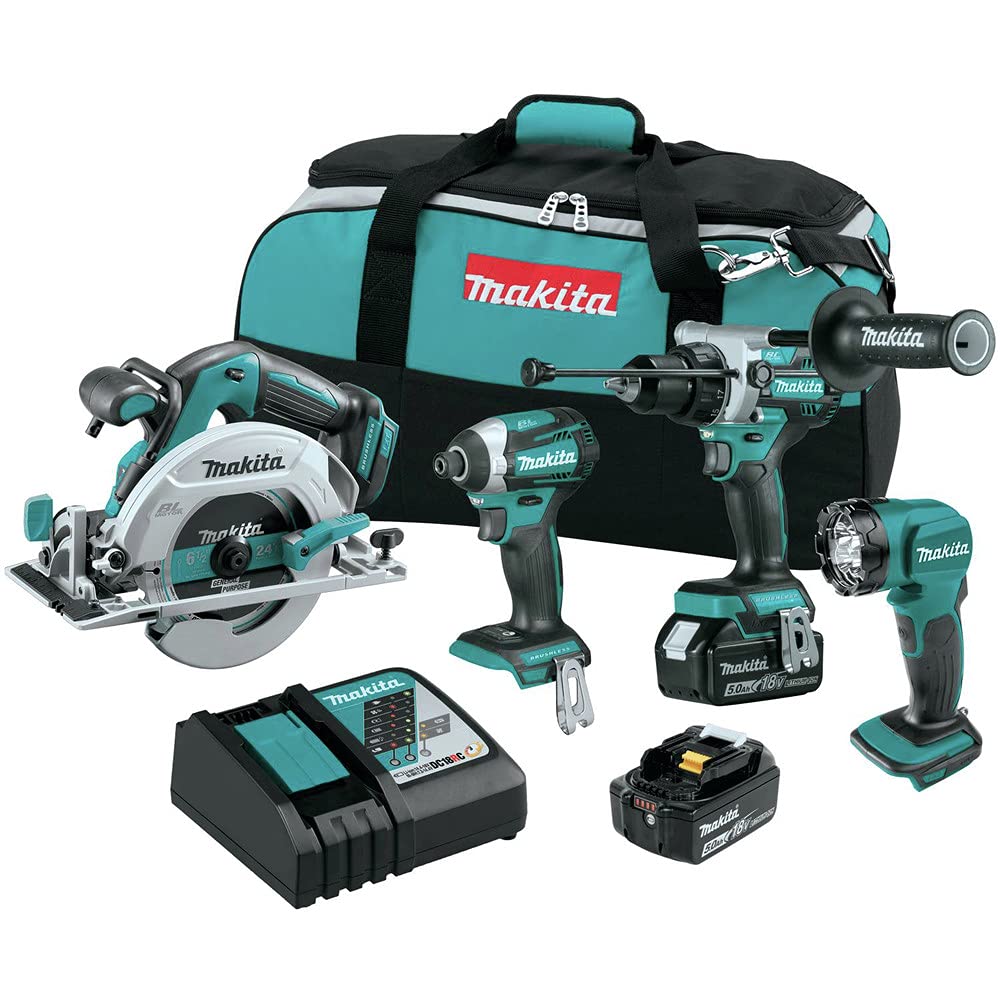 Makita XT452T 18V LXT® Lithium-Ion Brushless Cordless 4-Pc. Combo Kit (5.0Ah)
