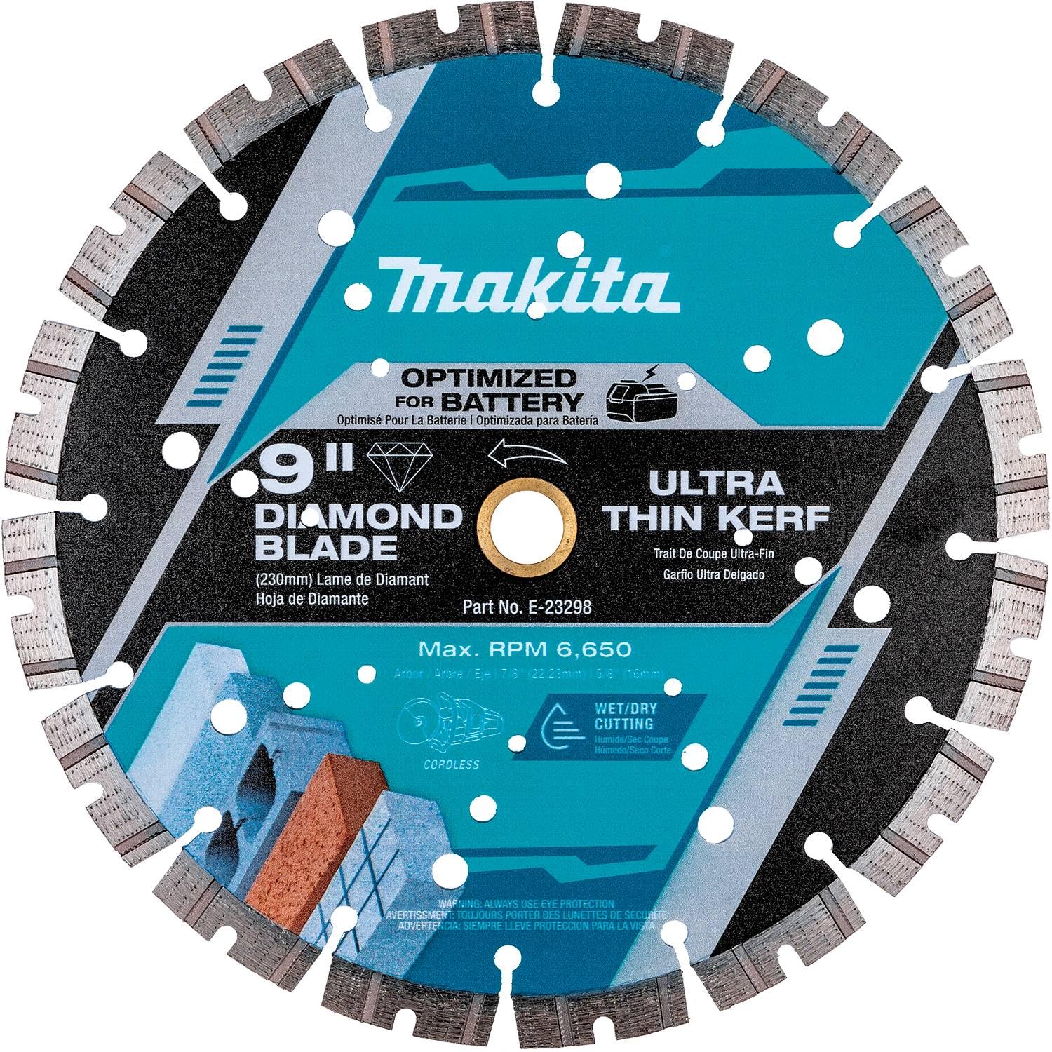 Makita E-23298 9" Thin Kerf Diamond Blade, Segmented, General Purpose