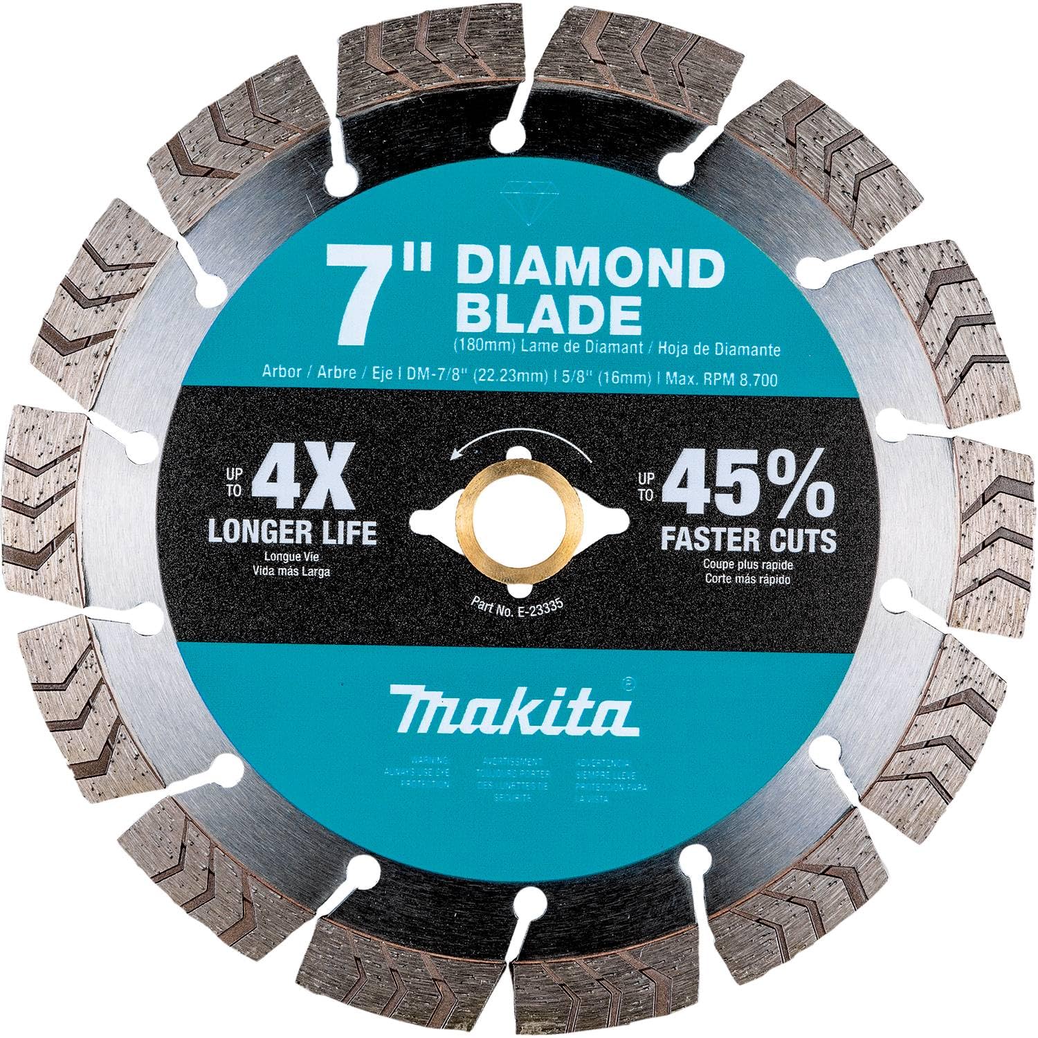 Makita E-23335 7" Diamond Blade, Segmented Turbo, General Purpose