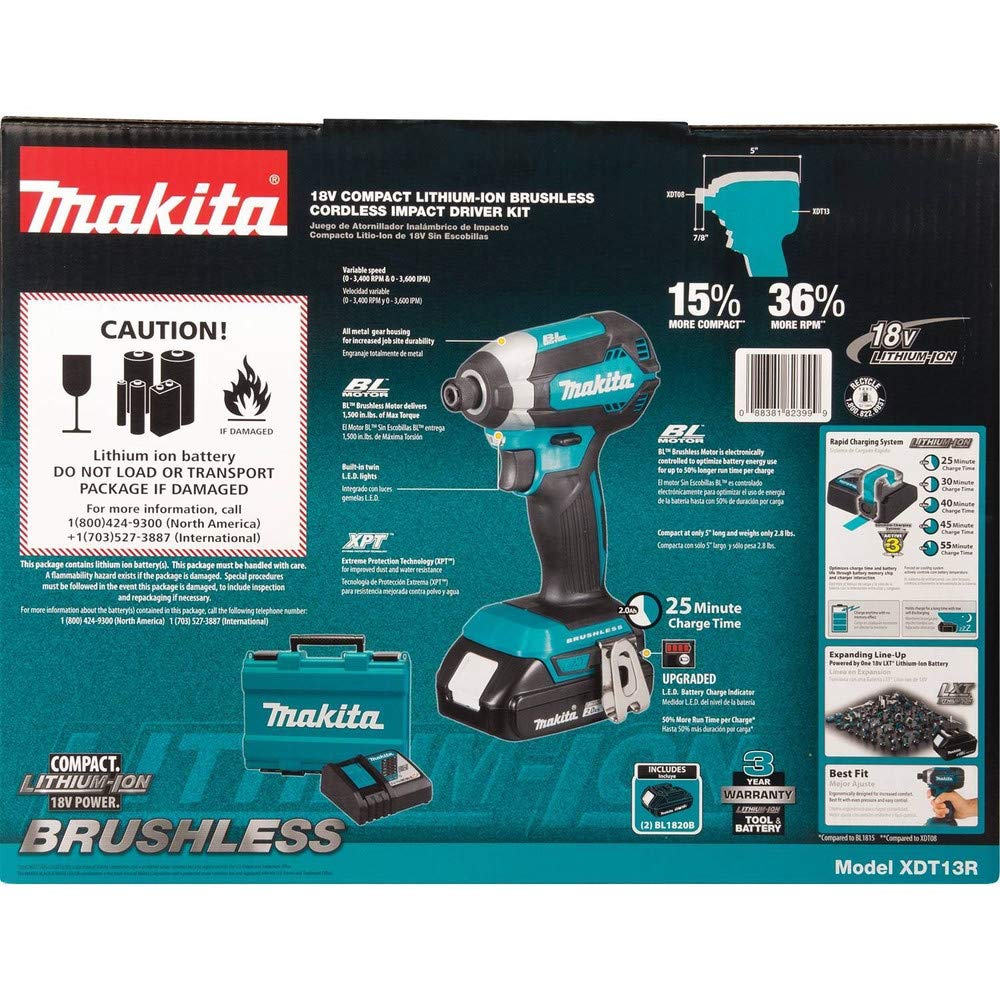 2186-makita-xdt13r-2.0ah-18v-lxt-lithium-ion-compact-brushless-cordless-impact-driver-kit-7.jpg Makita XDT13R 2.0Ah 18V LXT Lithium-Ion Compact Brushless Cordless Impact Driver Kit