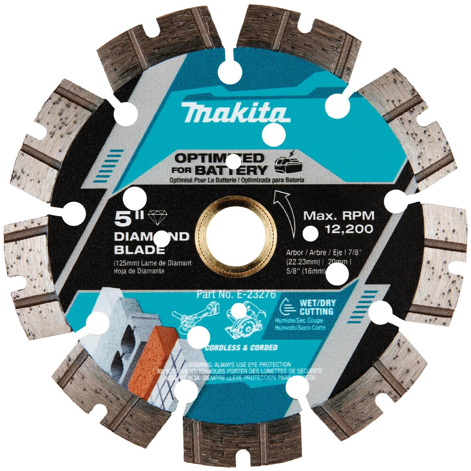 Makita E-23276 5" Thin Kerf Diamond Blade, Segmented, General Purpose
