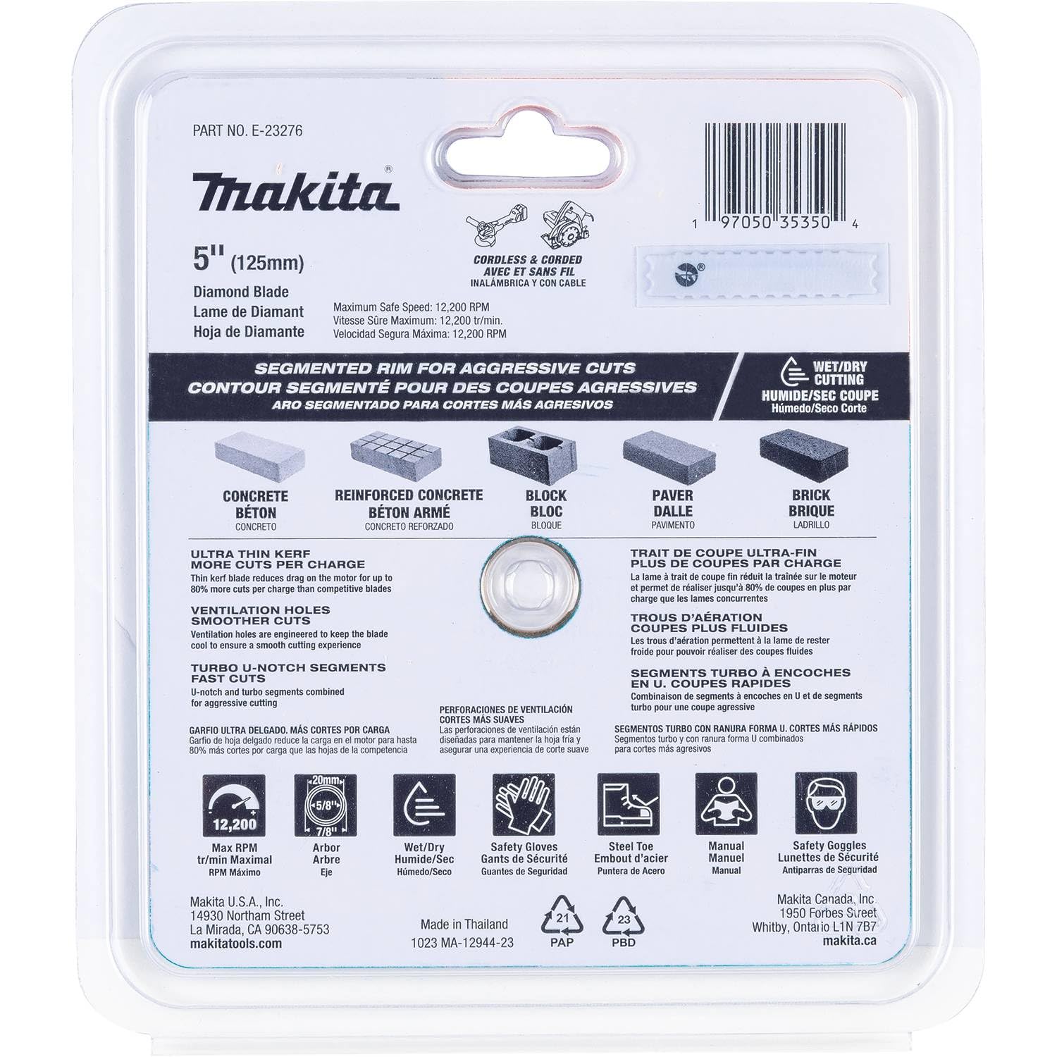 219-makita-e-23276-5-thin-kerf-diamond-blade-segmented-general-purpose-10.jpg Makita E-23276 5" Thin Kerf Diamond Blade, Segmented, General Purpose