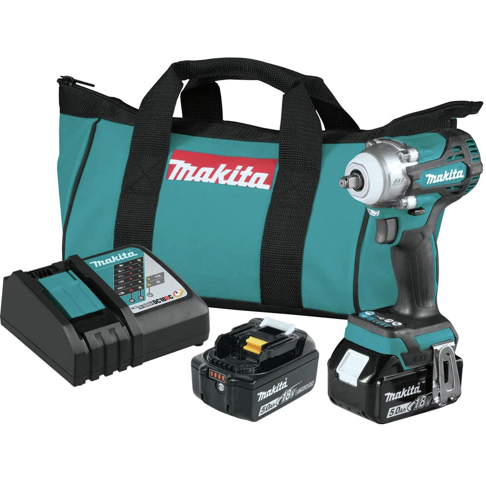 Makita XWT16T 18V LXT® Lithium-Ion Brushless Cordless 4-Speed 3/8" Sq. Drive Impact Wrench w/Friction Ring Anvil (5.0Ah)
