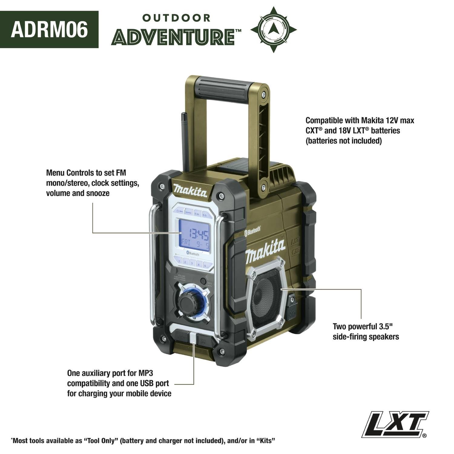 Makita ADRM06 Outdoor Adventure™ 18V LXT® Bluetooth® Radio, Tool Only