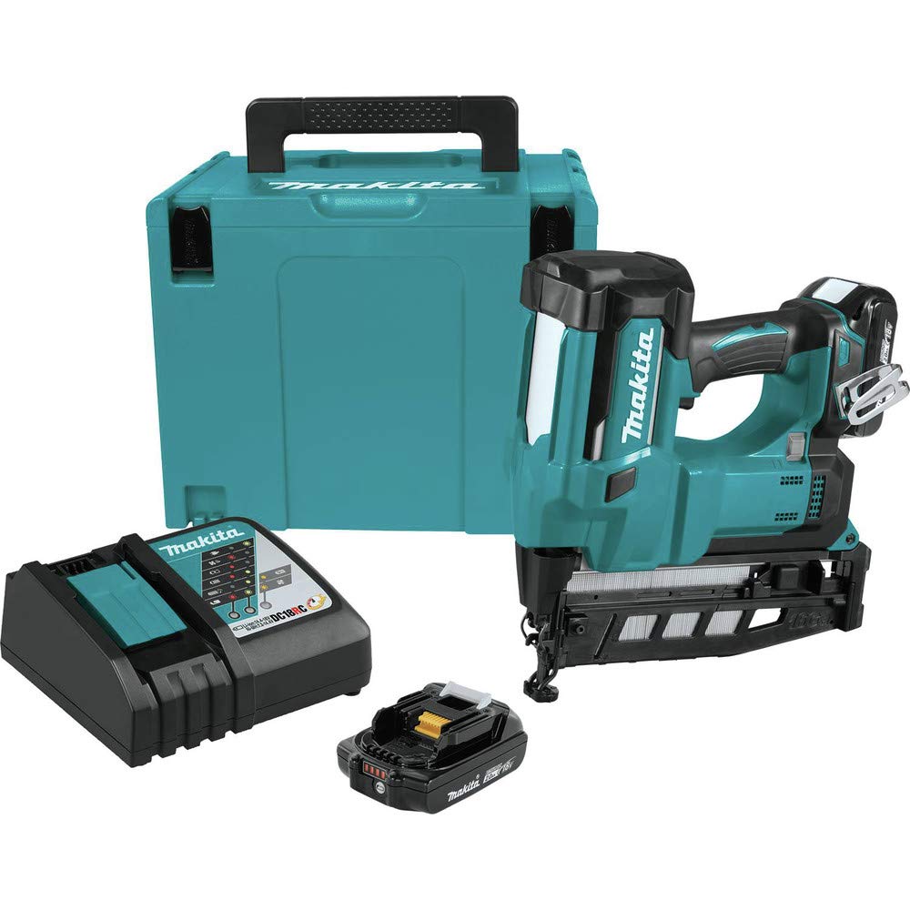 Makita XNB02RJ 18V LXT 2-1/2" Straight Finish Nailer Kit, 16 Ga