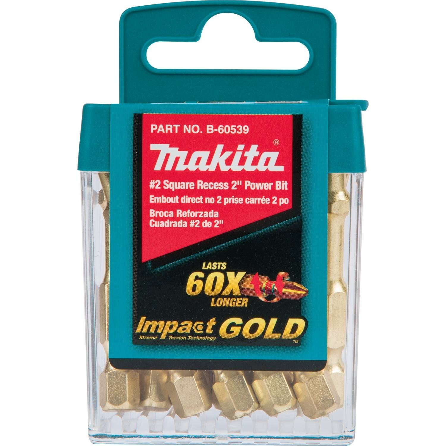 236-makita-b-60539-impact-gold-2-square-recess-2-power-bit-15-pk-3.jpg Makita B-60539 Impact Gold #2 Square Recess 2″ Power Bit, 15/Pk