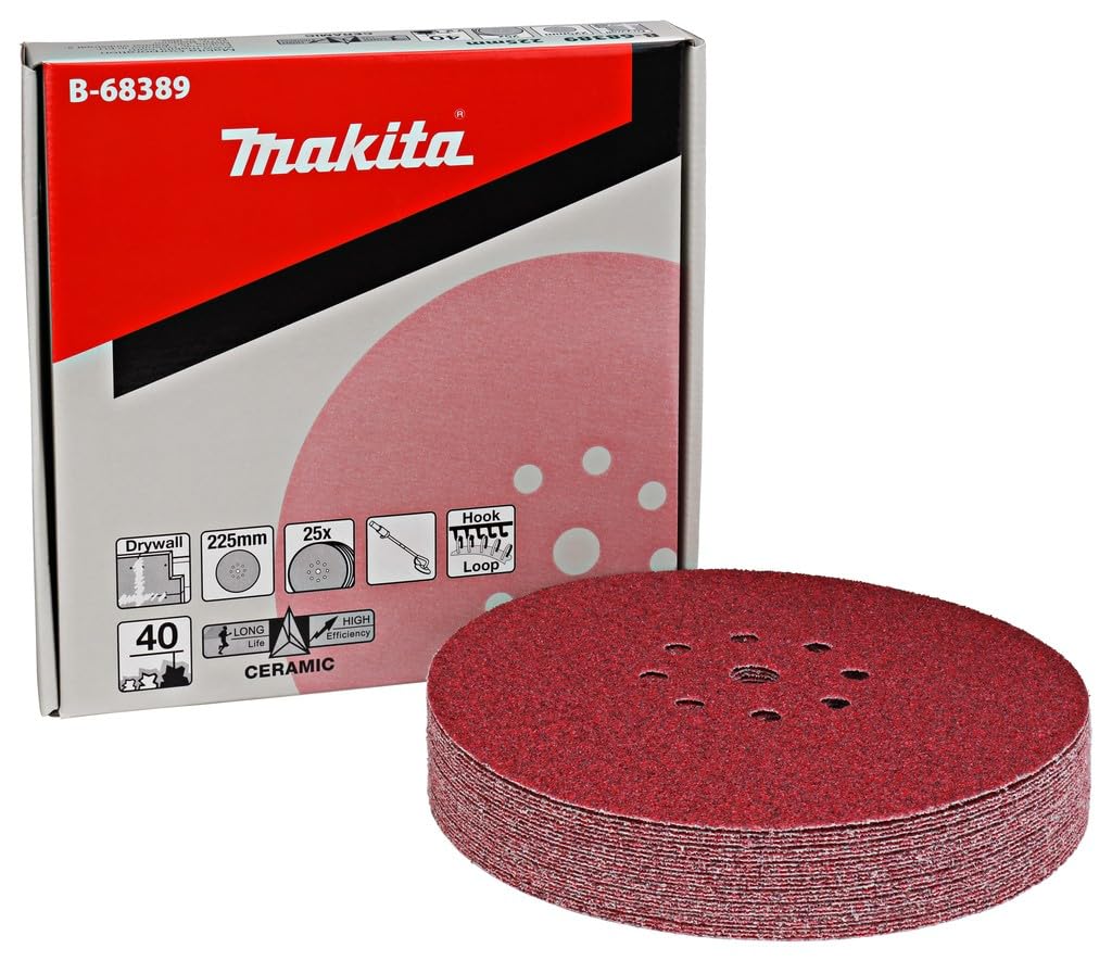 Makita B-68535 9" Round Abrasive Disc, Hook & Loop, 40 Grit, 25/pk