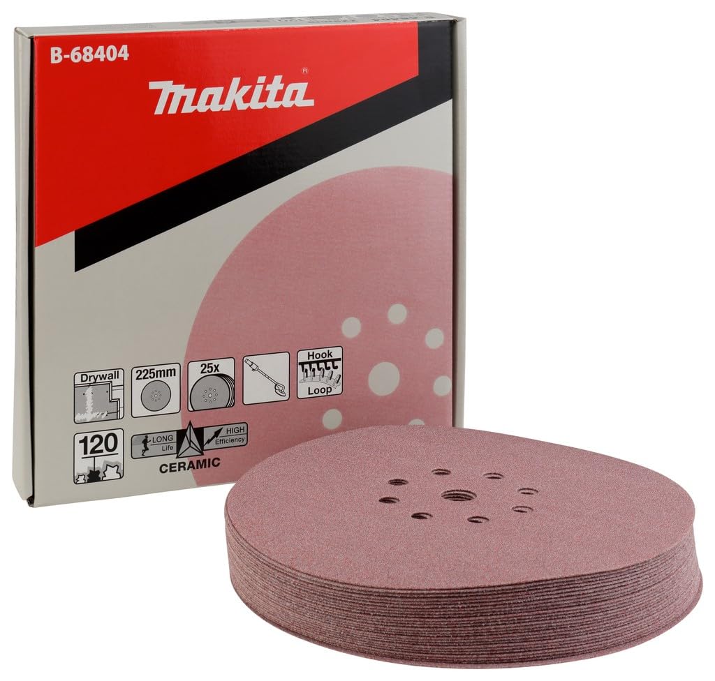 Makita B-68557 9" Round Abrasive Disc, Hook & Loop, 120 Grit, 25/pk
