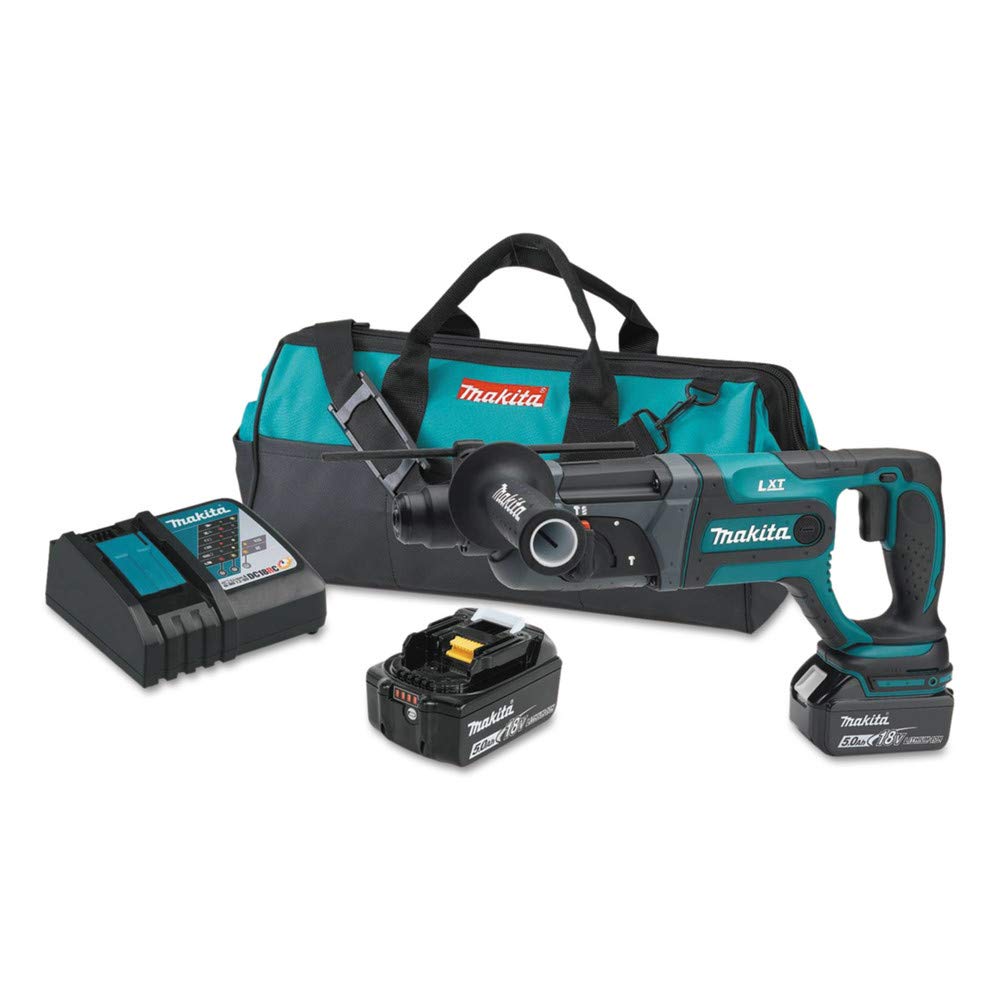 Makita XRH04T 18V LXT Lithium-Ion Cordless 7/8" Rotary Hammer Kit, Accepts Sds-Plus Bits (5.0Ah)
