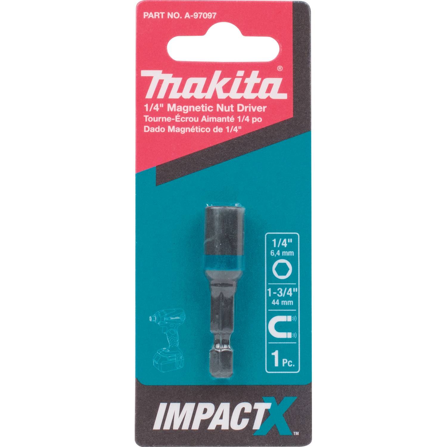 Makita A-97097 Impactx 1/4″ x 1-3/4″ Magnetic Nut Driver