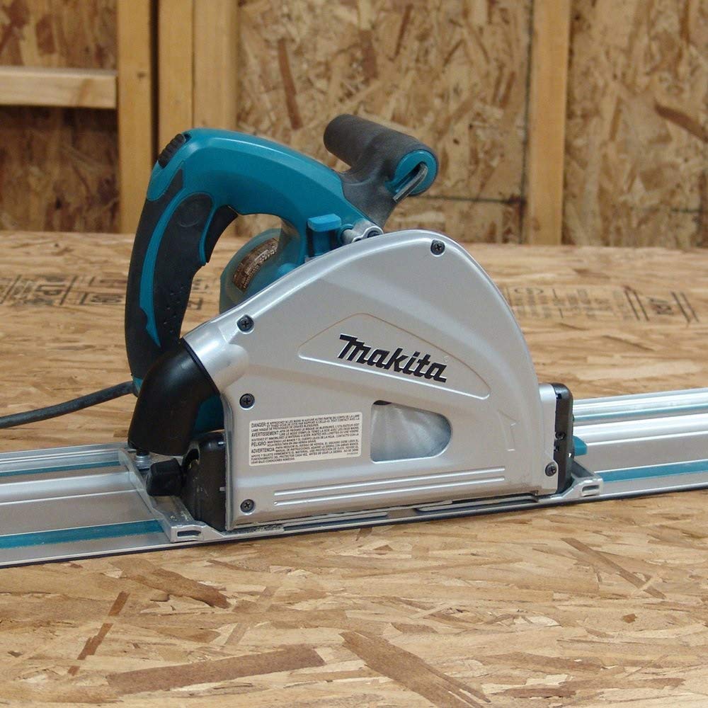 Makita SP6000J1 6-1/2" Plunge Circular Saw Kit, with Stackable Tool case and 55" Guide Rail, Blue