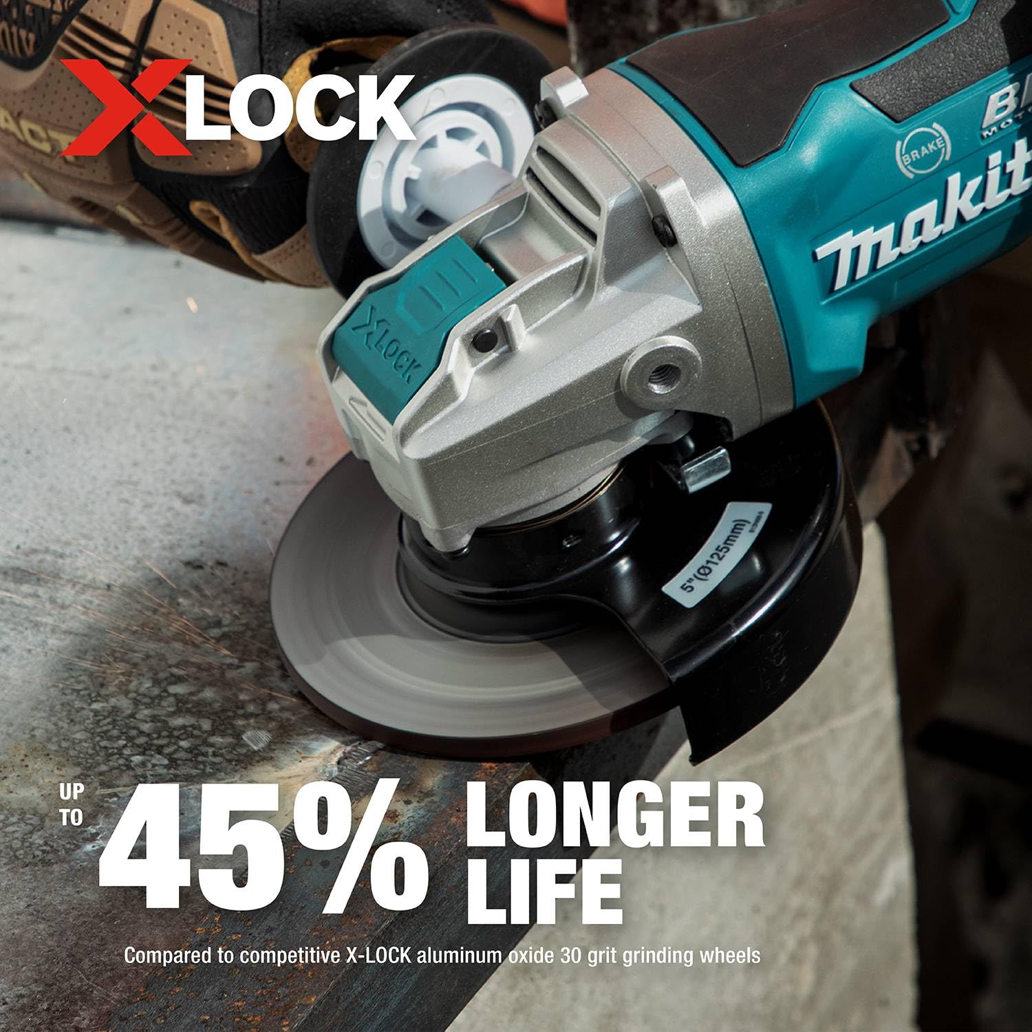 Makita E-00452 X-Lock 5" x 1/4" x 7/8" Type 27 General Purpose 36 Grit Metal Abrasive Grinding Wheel