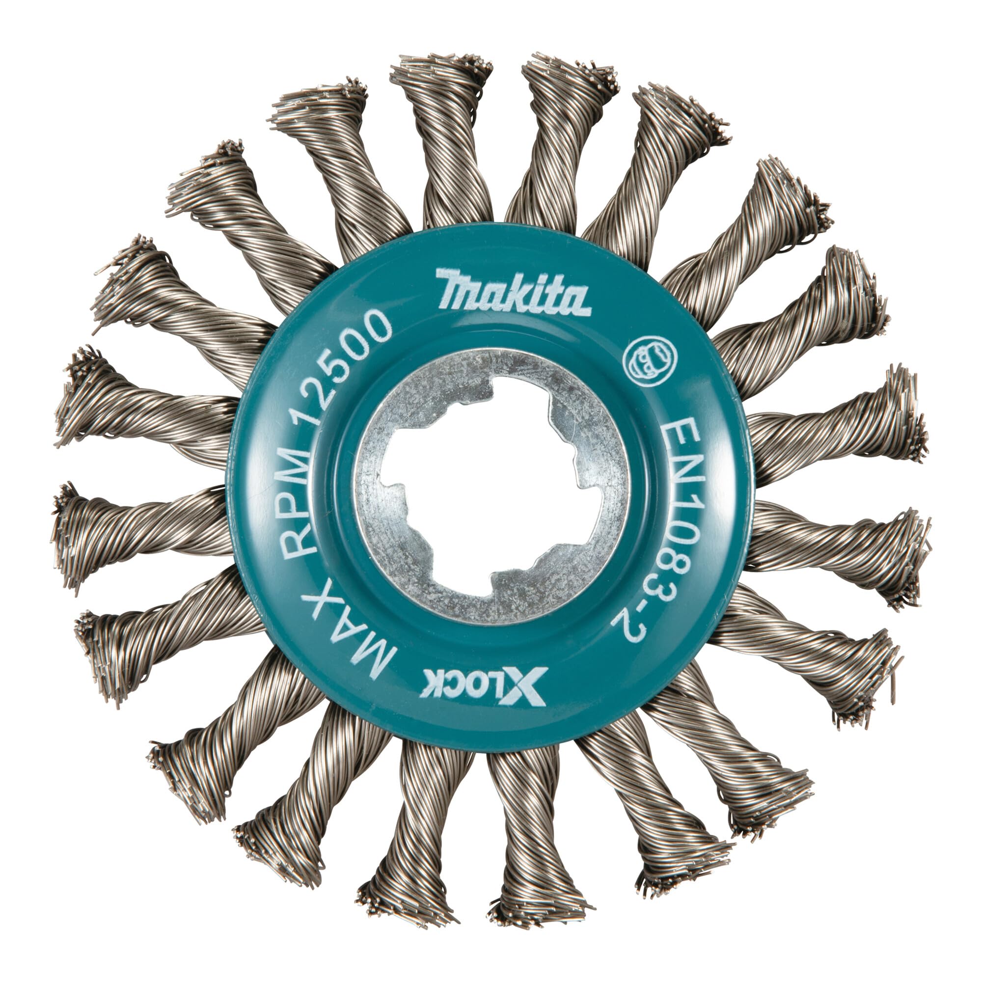 Makita D-72590 X-Lock 4-1/2" Stainless Steel Full Cable Knotted Twist Wire Wheel