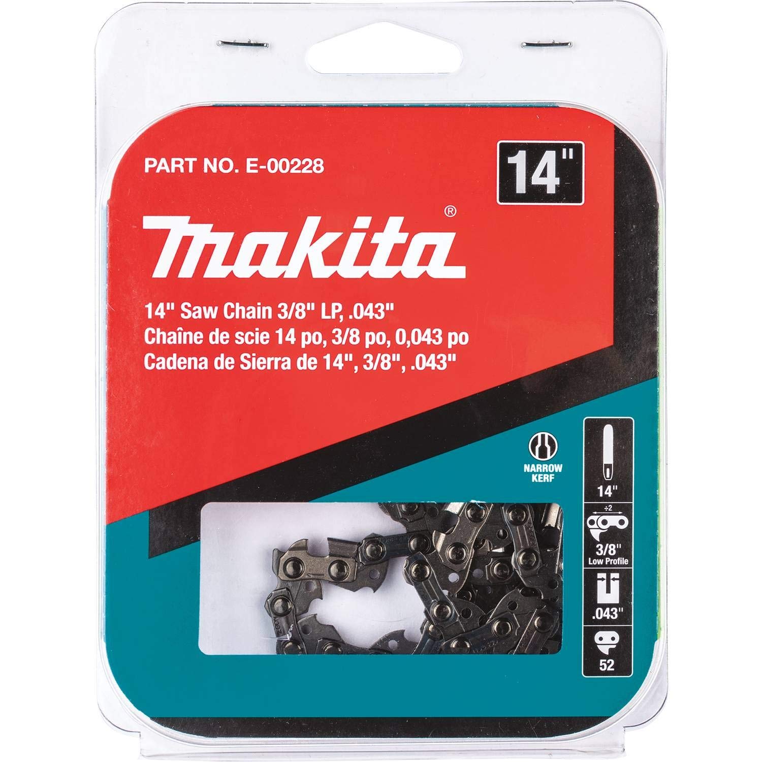 Makita E-00228 14" Saw Chain, 3/8ā LP, .043ā