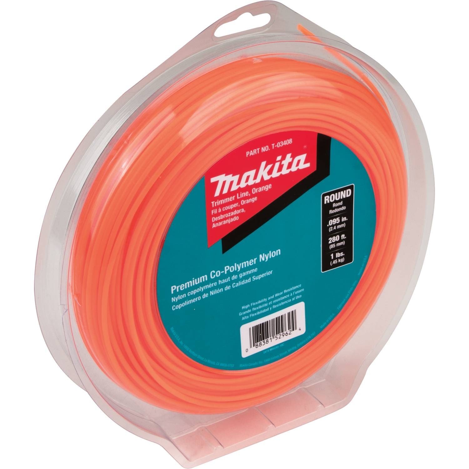 543-makita-t-03408-round-trimmer-line-0.095-orange-280-1-lbs-3.jpg Makita T-03408 Round Trimmer Line, 0.095”, Orange, 280’, 1 lbs.