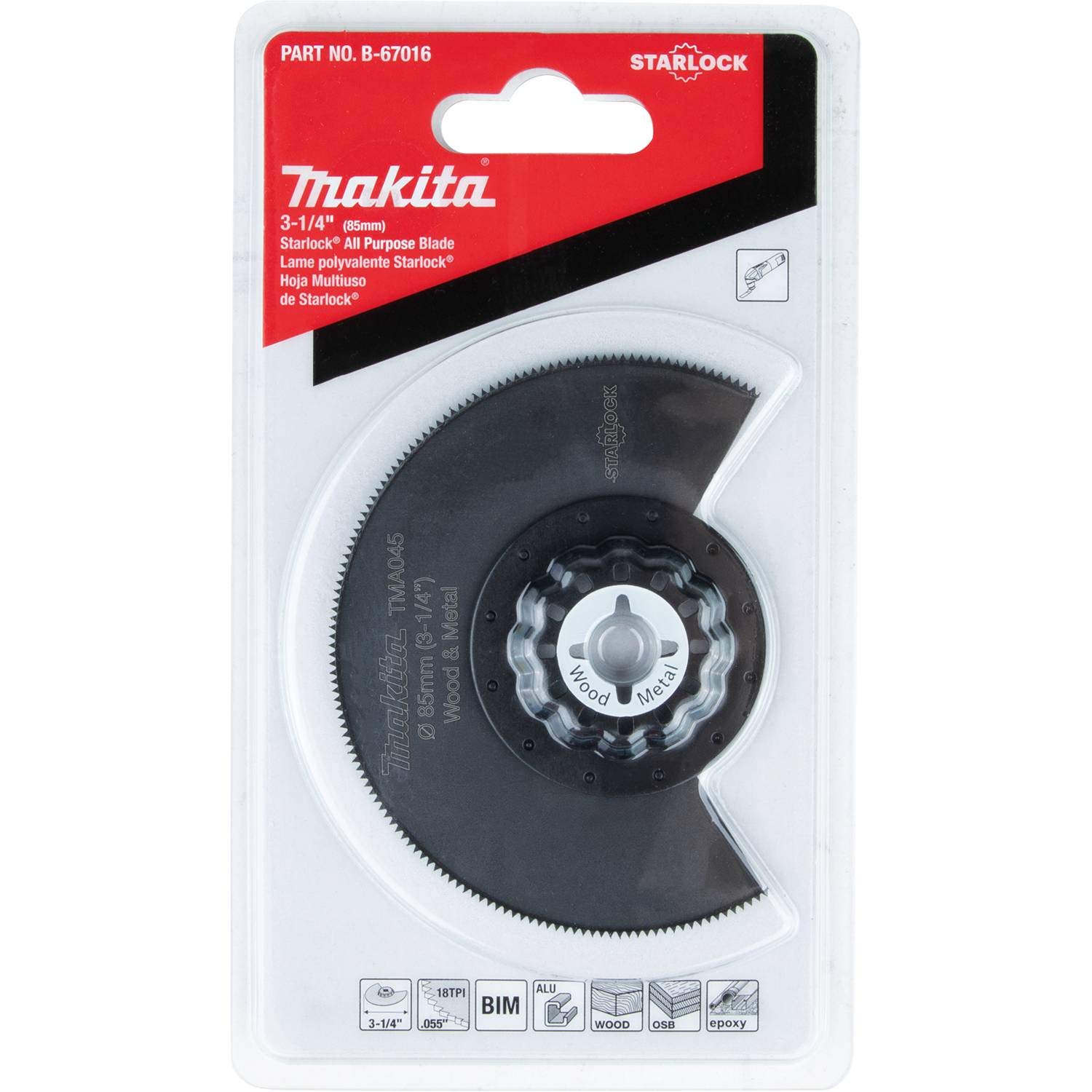 Makita B-67016 3-1/2" Starlock® All Purpose Blade (BiM)