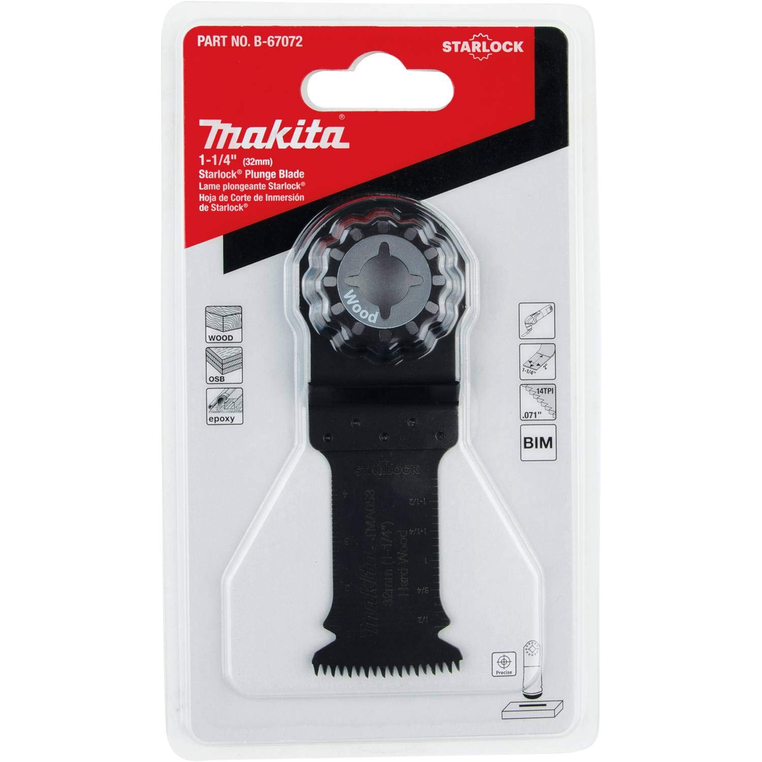 Makita B-67072 1-1/4" Starlock® Plunge Blade (BiM), 14TPI