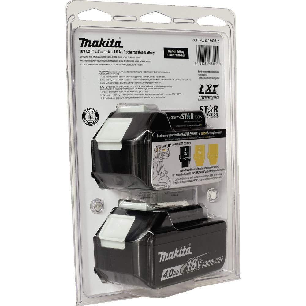 67-makita-bl1840b-2-18v-lxt-lithium-ion-4.0ah-battery-twin-pack-black-8.jpg Makita BL1840B-2 18V LXT Lithium-Ion 4.0Ah Battery Twin Pack, Black