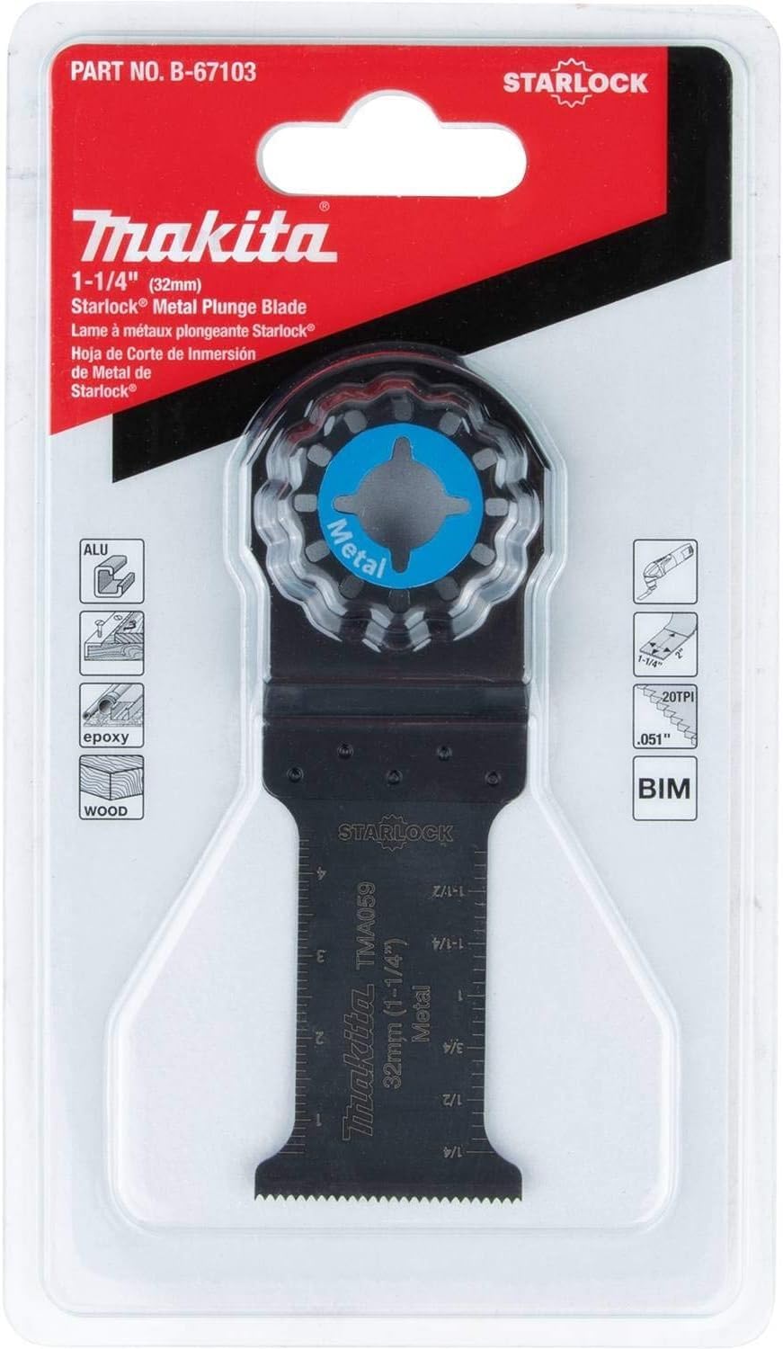 Makita B-67103 1-1/4" Starlock® Metal Plunge Blade (BiM)