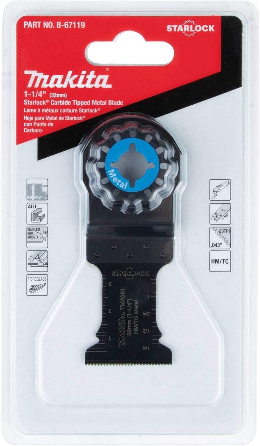 Makita B-67119 1-1/4" Starlock® Carbide Tipped Metal Blade