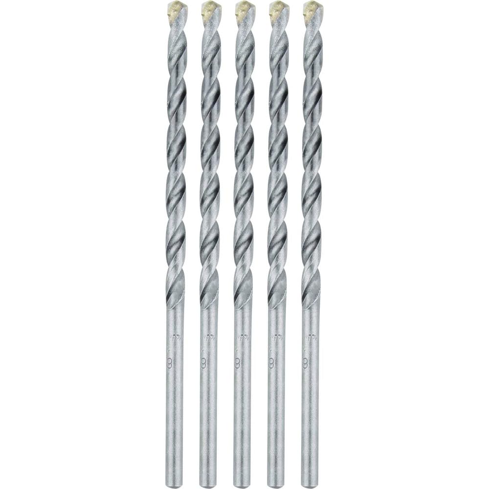 Makita E-10637 1/4" x 6" Carbide Tipped Percussion Masonry Hammer Drill Bits, 5/pk