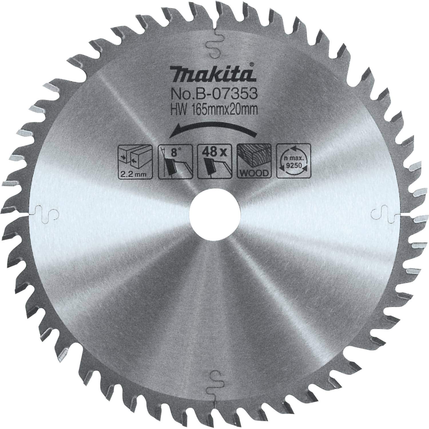 Makita B-07353 165mm X 20mm Carbide Tipped Blade