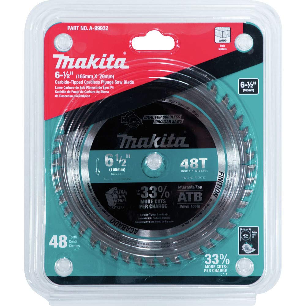 Makita A-99932 6-1/2" 48T Carbide-Tipped Cordless Plunge Saw Blade